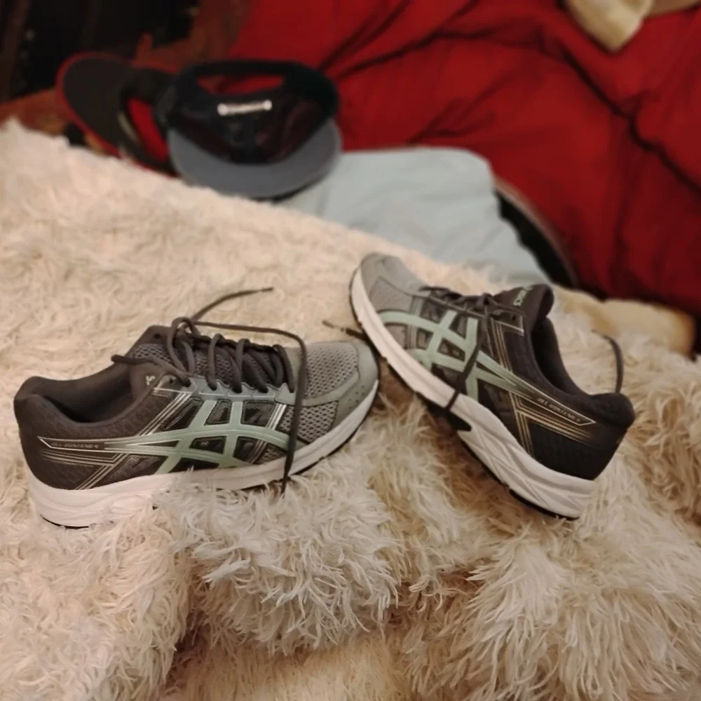 ASICS GEL-Contend 4 Running Shoes Women 9.5 Gray Mint Green Mesh Athletic
